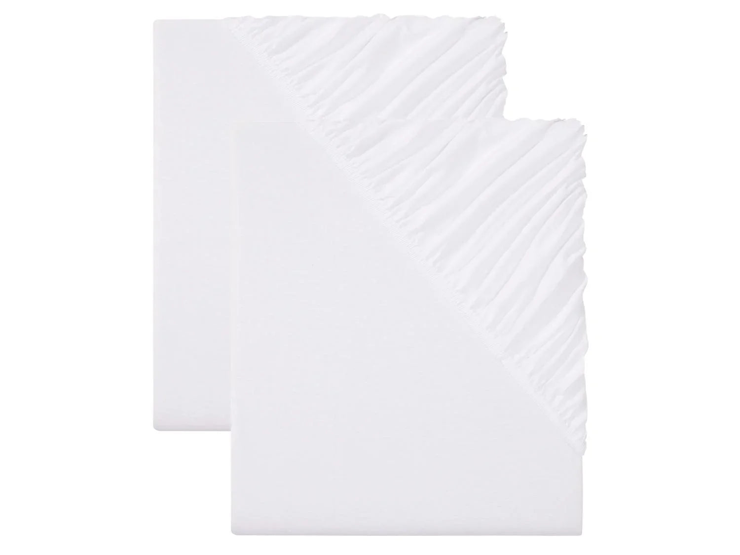 LIVARNO home Lot de 2 draps-housses en jersey, 140-160 x 200 cm