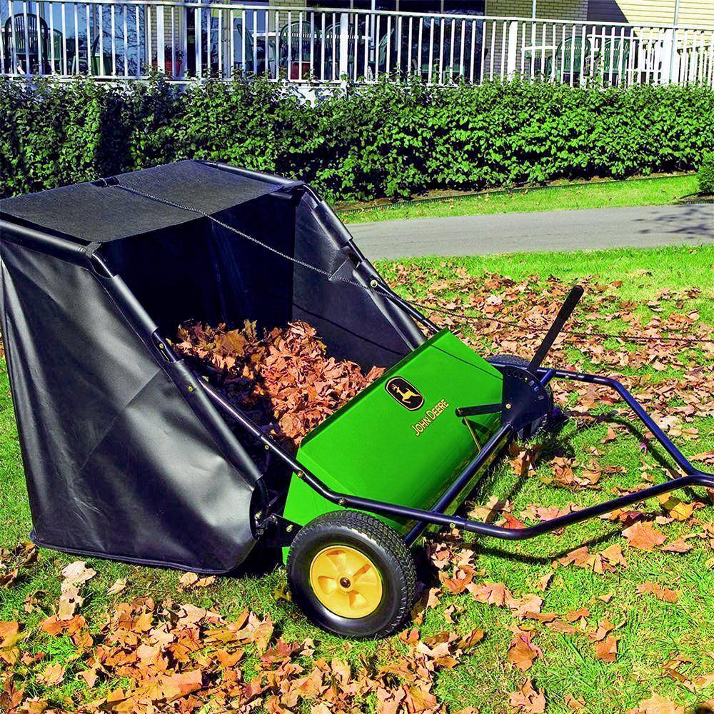 John Deere 42′′ Tow-Behind Lawn Sweeper, 24 cu. ft. Capacity, Adjustable Brushes