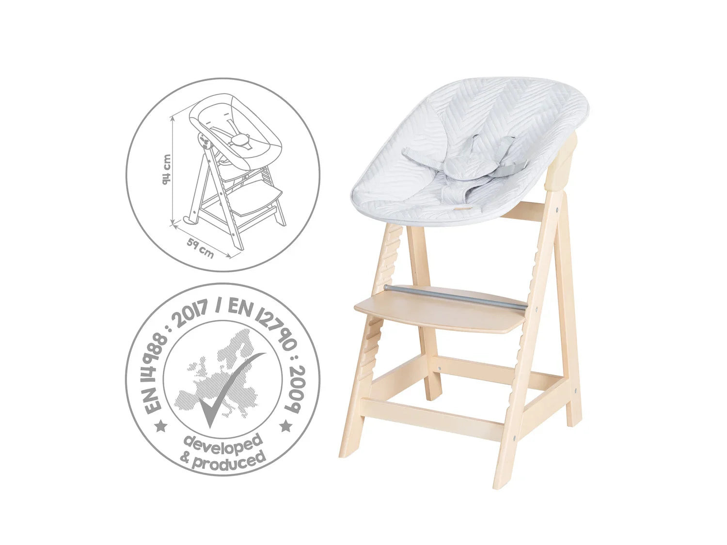 roba Chaise haute volutive Born Up Zick Zack 2 en 1