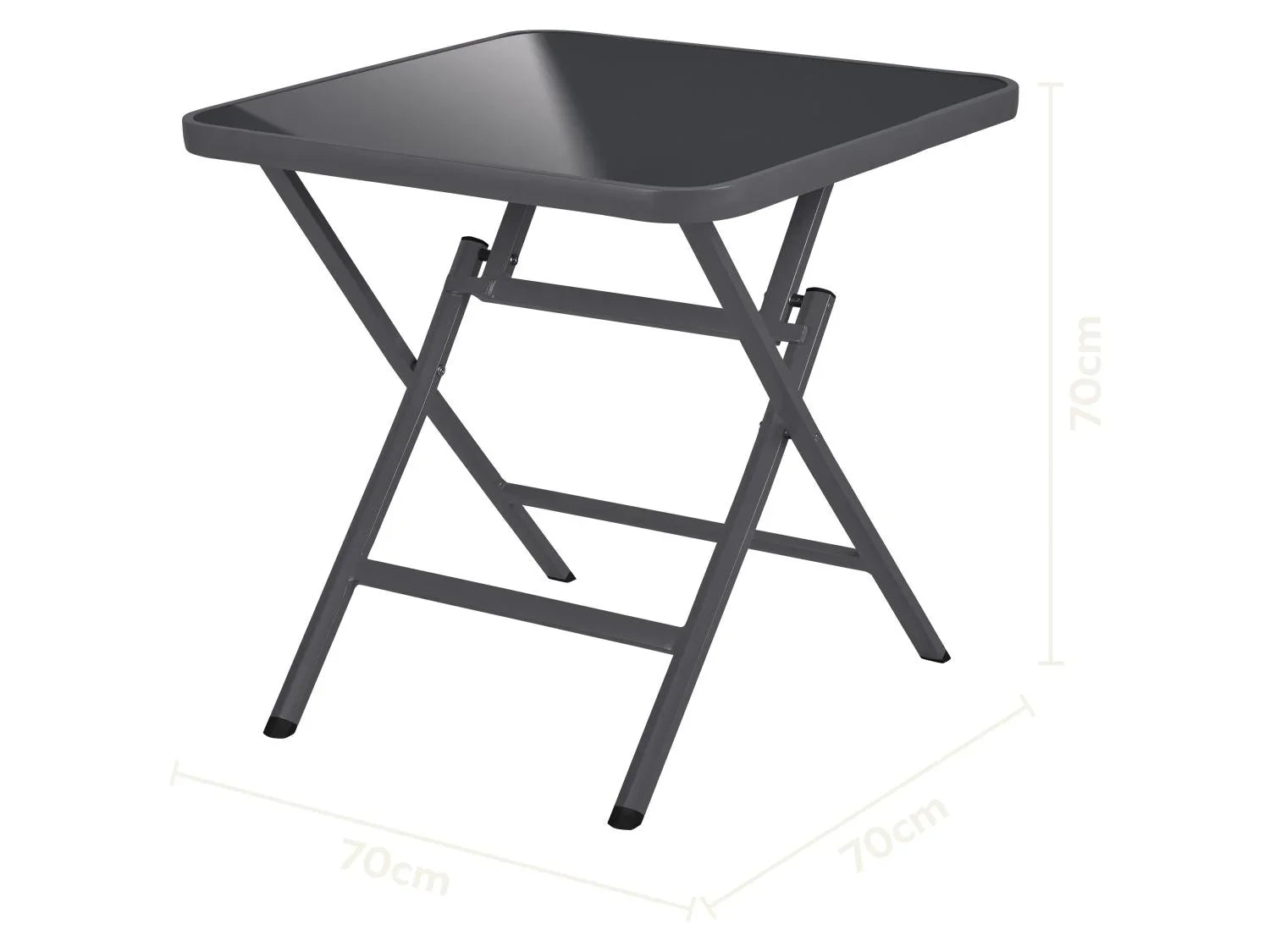 LIVARNO Table en aluminium Houston / Toronto, 70 x 70 x 70 cm