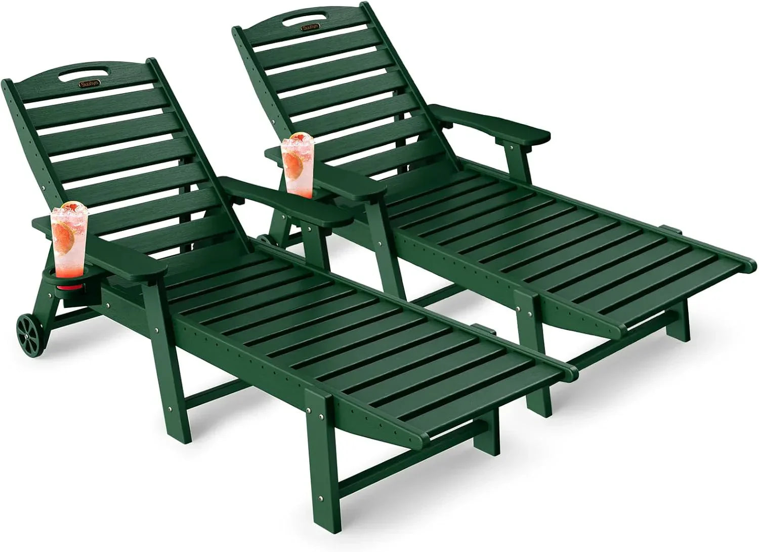 Lounge Chair Outdoor Chaise Lounge HDPE 6-Position Outdoor Chaise Lounge Patio Lounge Chair