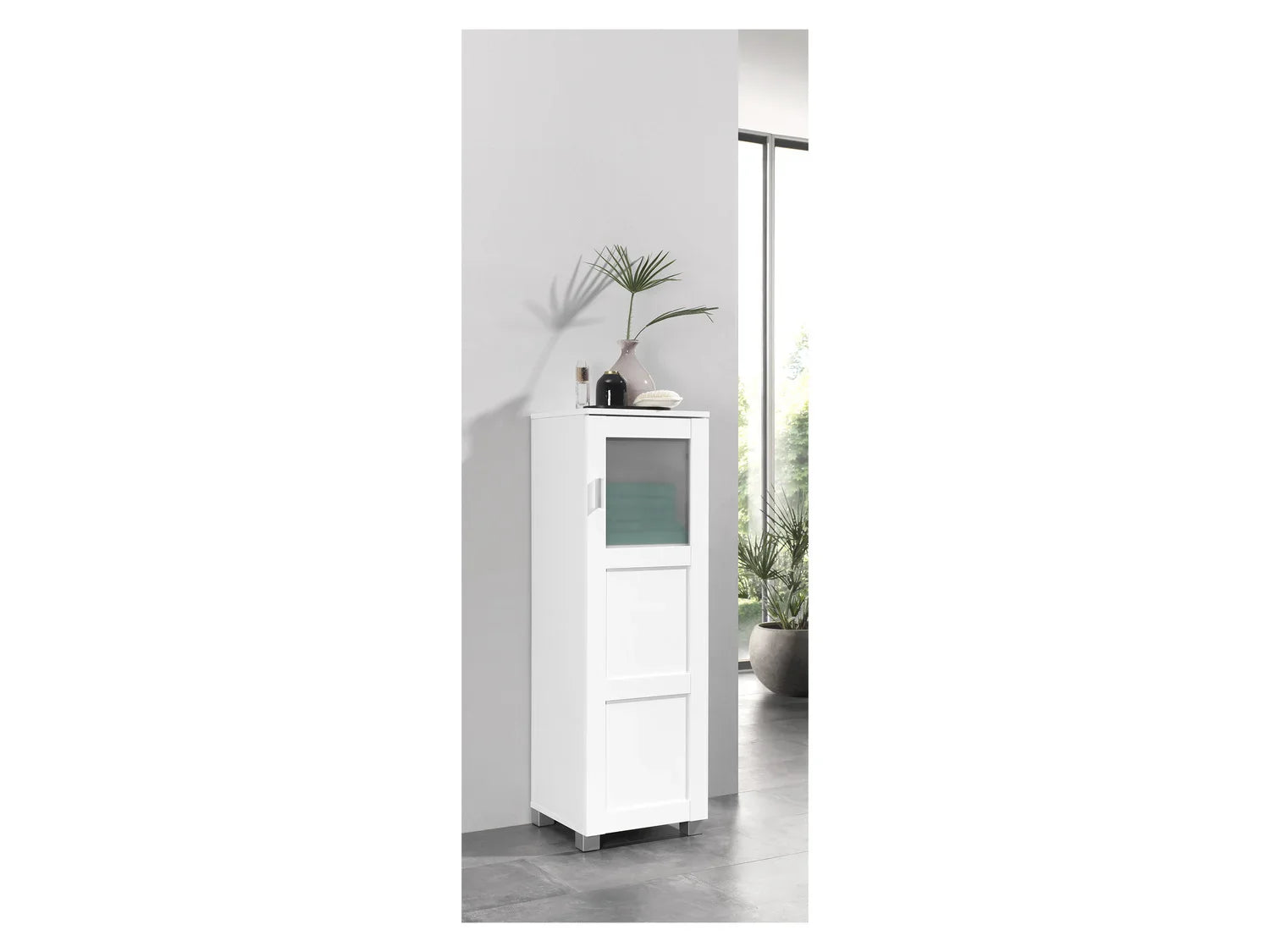 LIVARNO home Colonne de salle de bains Basel, 37 x 115,1 x 34,8 cm, blanche