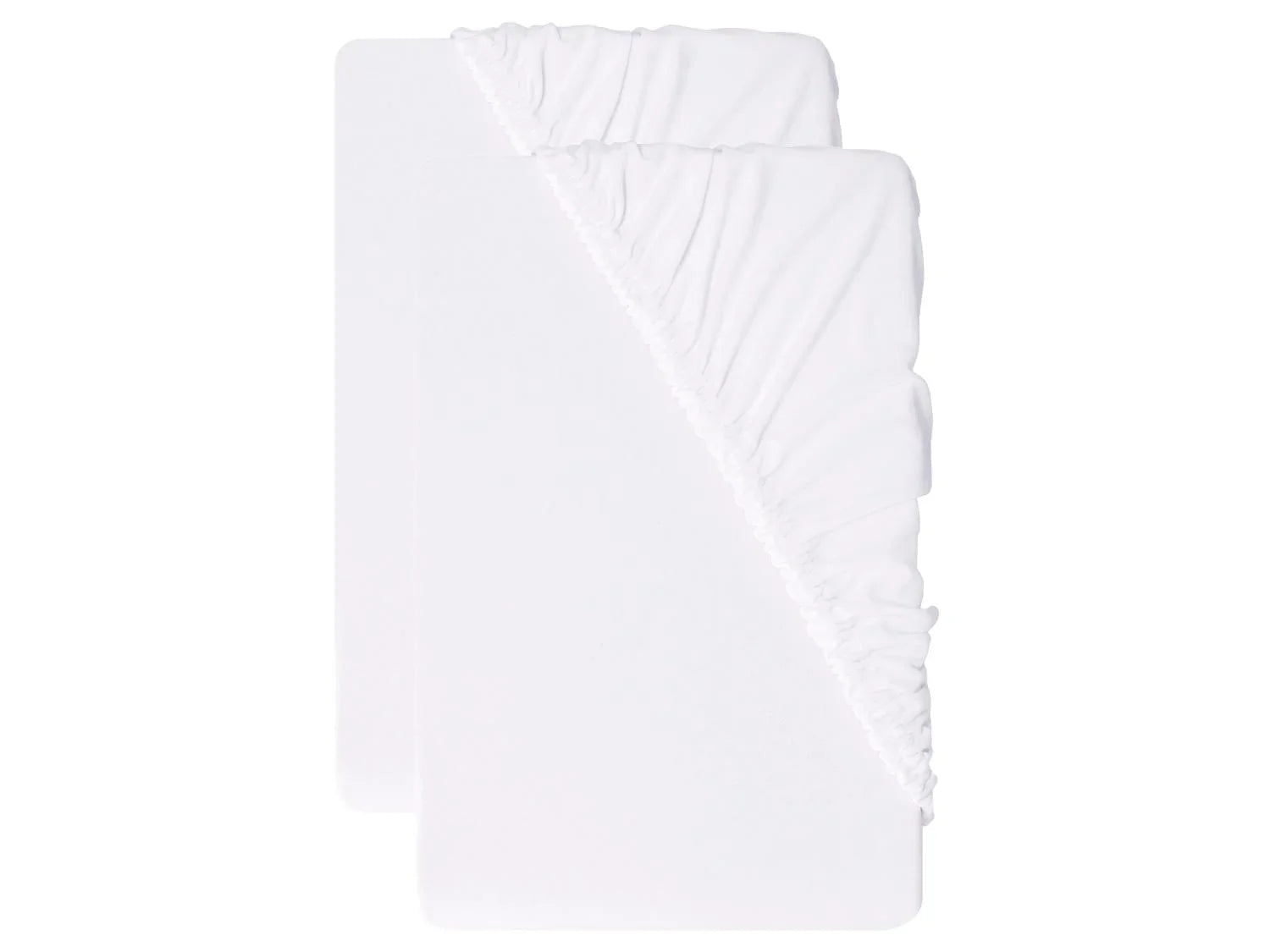 LIVARNO Lot de 2 draps-housses en jersey, 140-160 x 200 cm