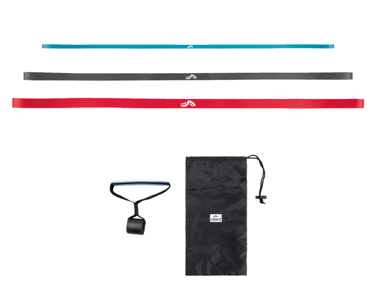 CRIVIT Set de 3 bandes lastiques de musculation, avec ancre de porte