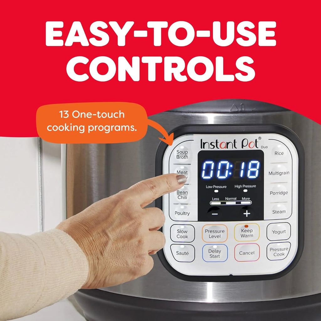 Instant Pot Duo 7-in-1 Electric Pressure Cooker, Slow Cooker, Rice Cooker, Steamer, Sauté Pan, Yogurt Maker, Warmer, and Sterilizer