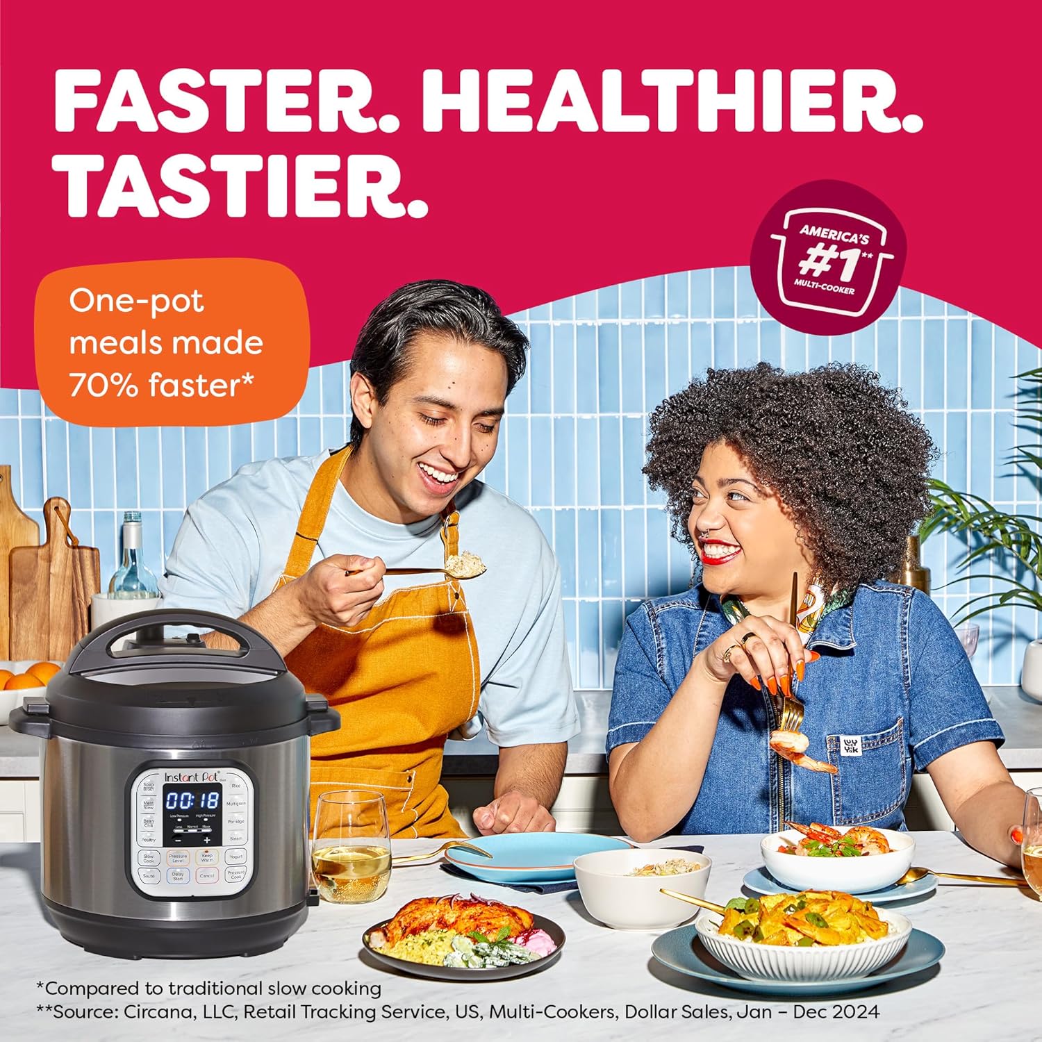 Instant Pot Duo 7-in-1 Electric Pressure Cooker, Slow Cooker, Rice Cooker, Steamer, Sauté Pan, Yogurt Maker, Warmer, and Sterilizer