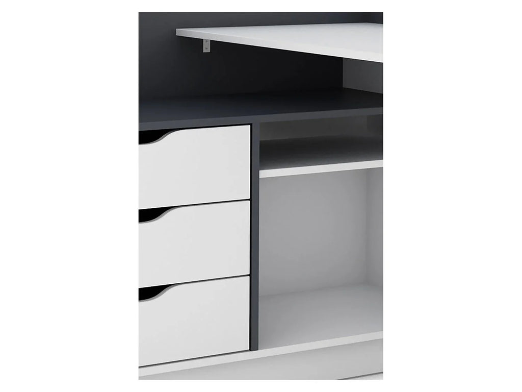 byLIVING Bureau d'angle Belfast avec compartiments, 129 x 105 x 83 cm