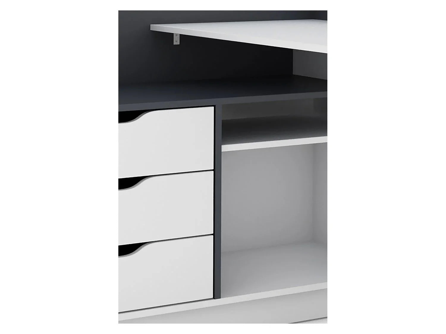 byLIVING Bureau d'angle Belfast avec compartiments, 129 x 105 x 83 cm