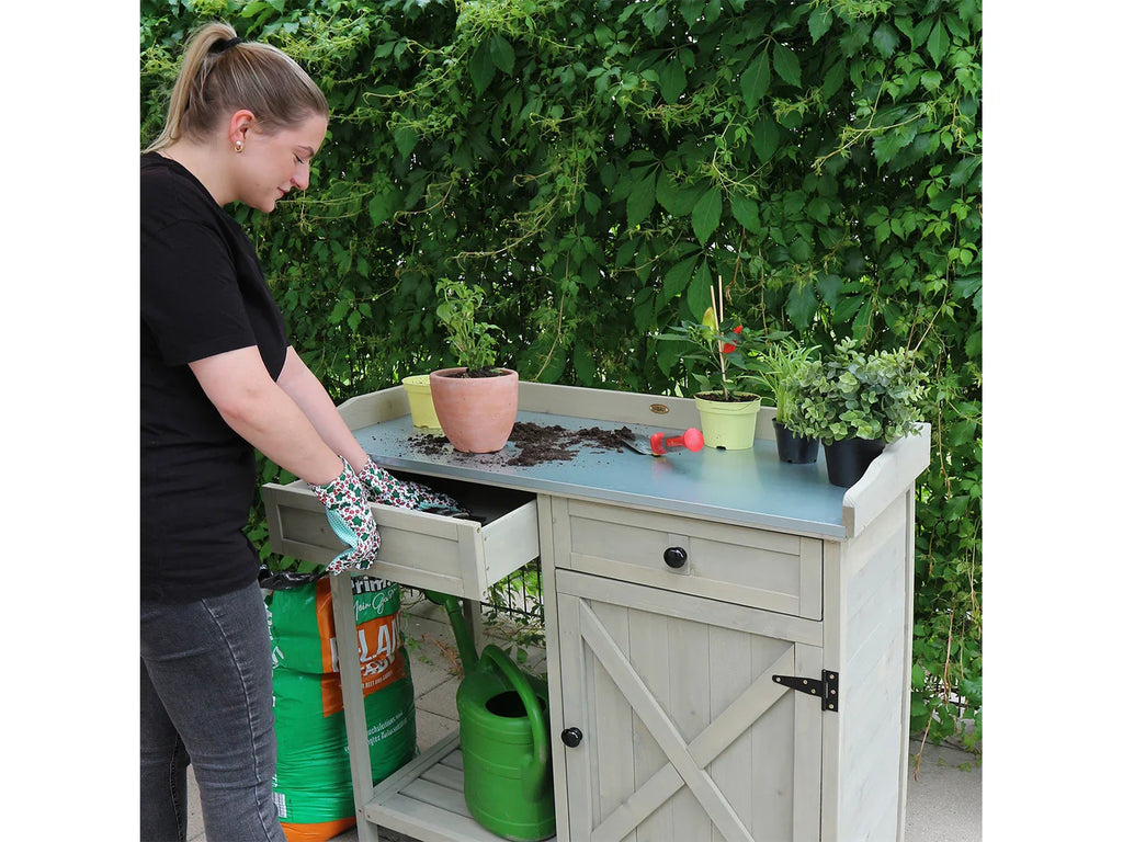 HABAU Table de jardin avec armoire infrieure, 98 x 48 x 95 cm