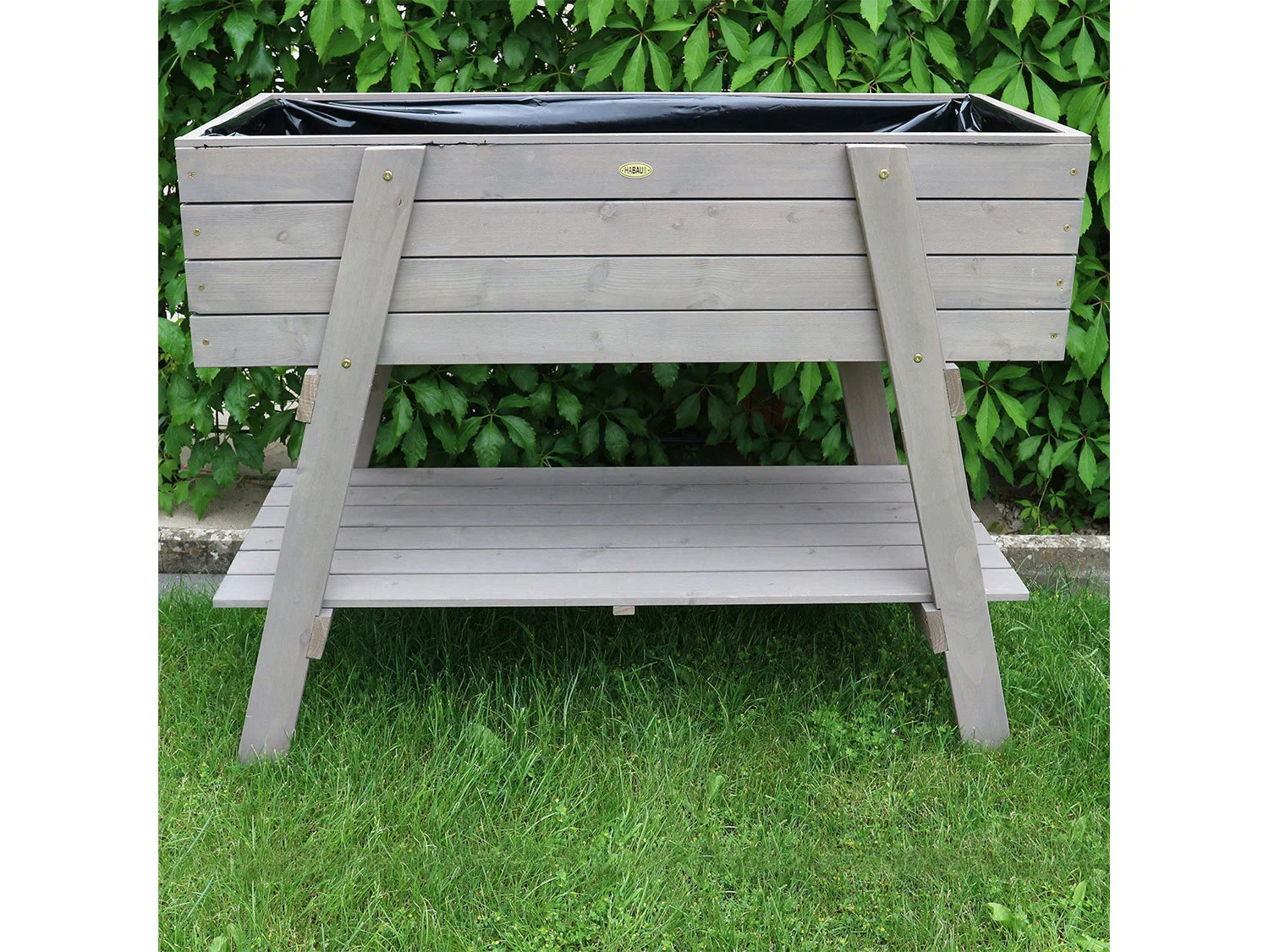HABAU Carr potager sur pieds, 115 x 45 x 89,5 cm, gris