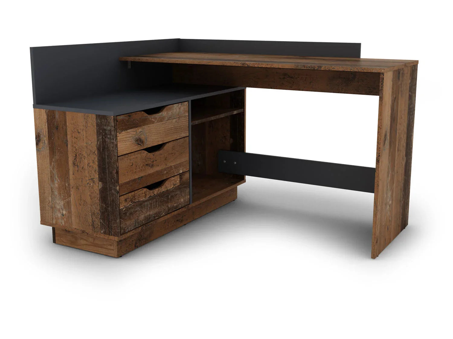 byLIVING Bureau d'angle Belfast avec compartiments, 129 x 105 x 83 cm