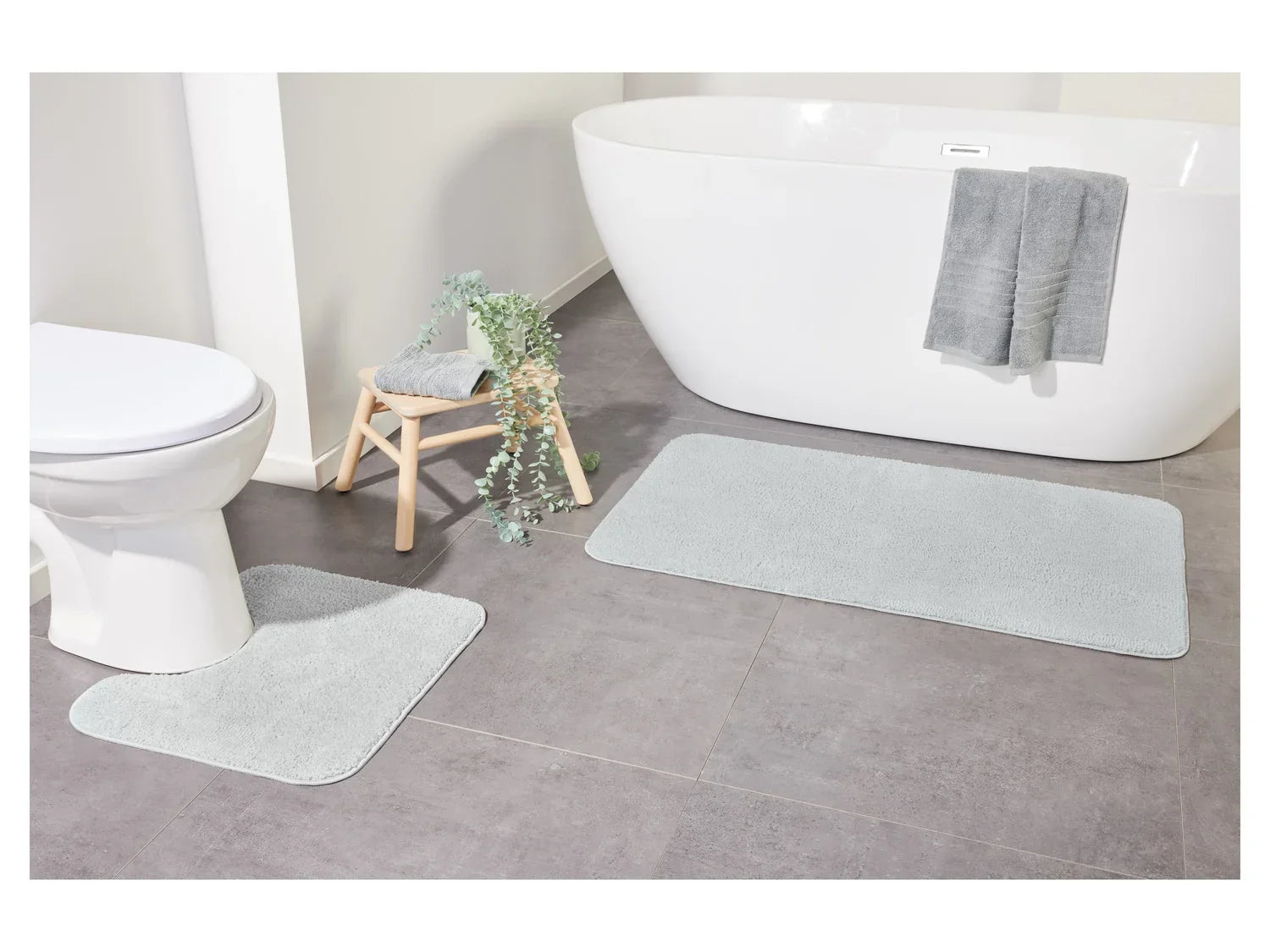 LIVARNO home Ensemble de tapis de salle de bain et WC, 2 pices