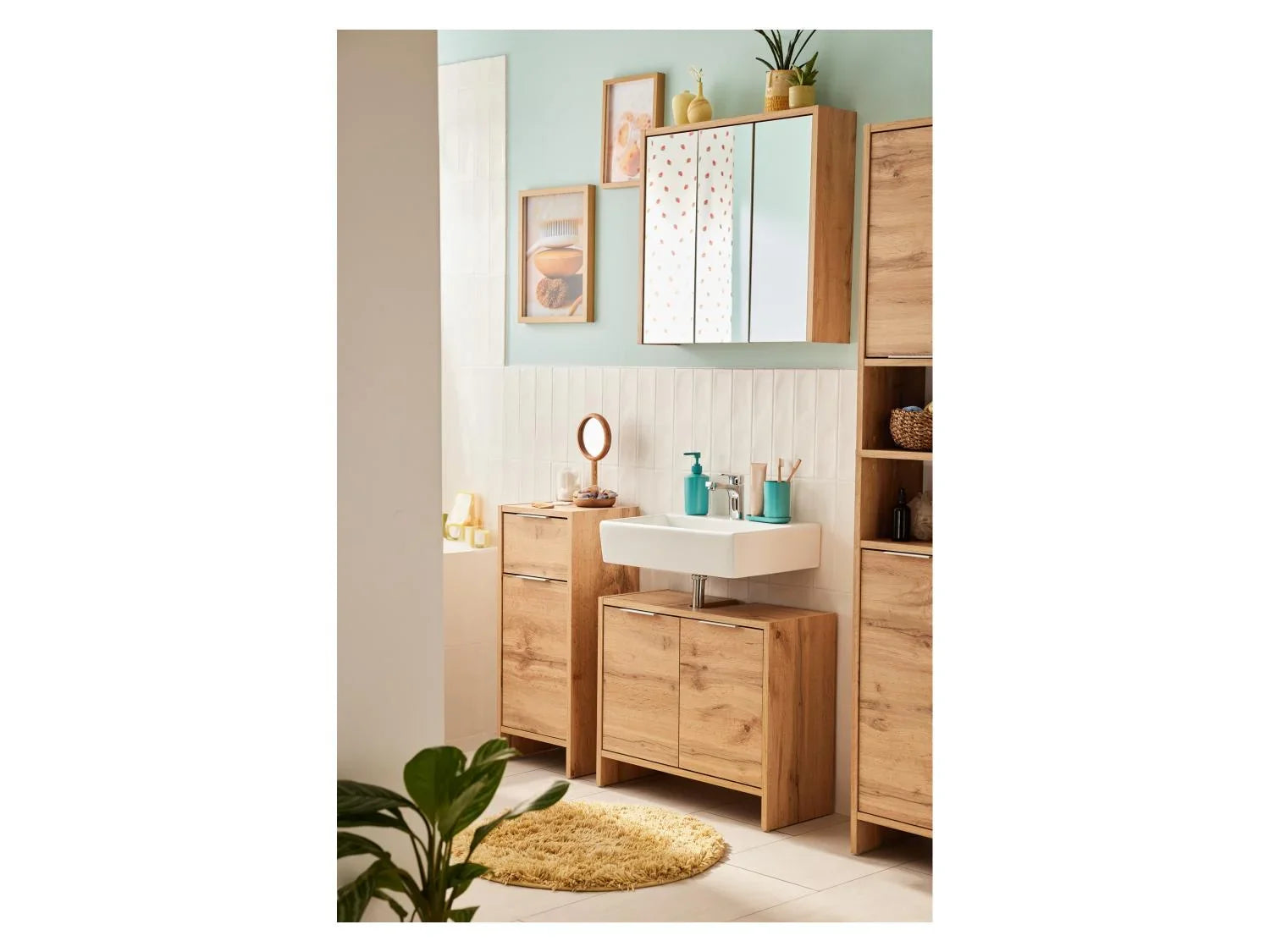 LIVARNO home Meuble de salle de bains Verona, 33,1 x 78,6 x 27,9 cm, imitation chne