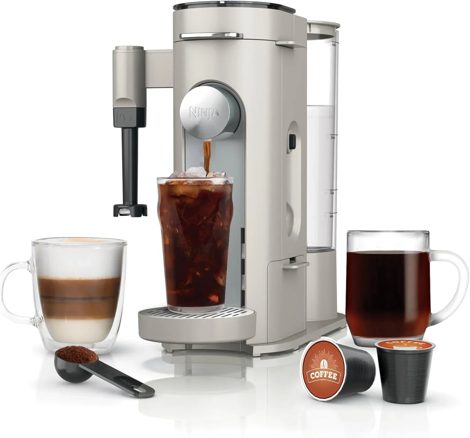 Ninja Coffee Maker Single Cup Brews with pods and grounds K-Cup compatible 4 brewing methods