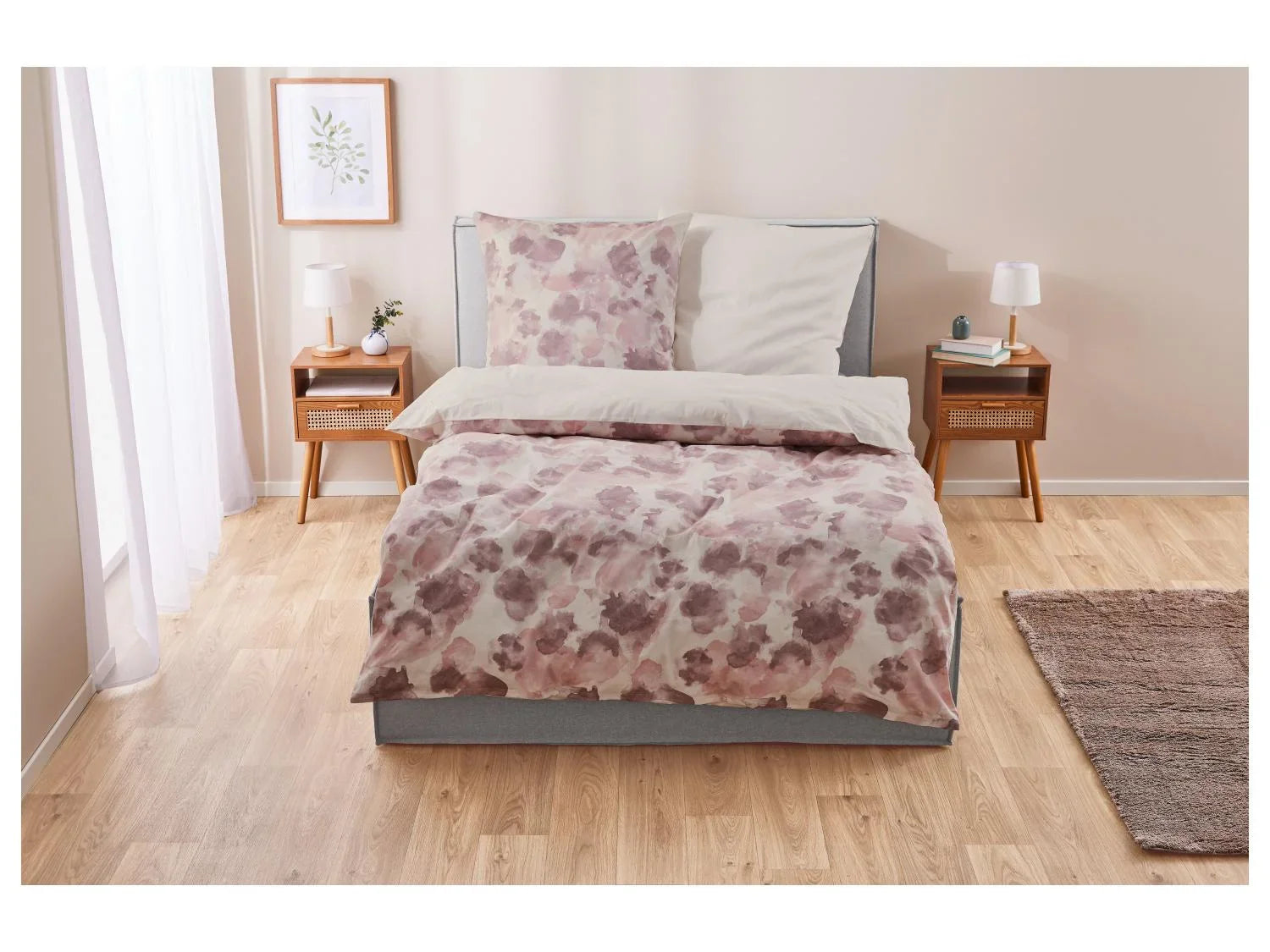 LIVARNO home Parure de lit en satin rversible, 260 x 240 cm
