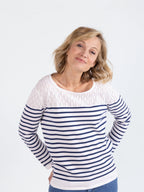 Marinière femme blanche en coton
