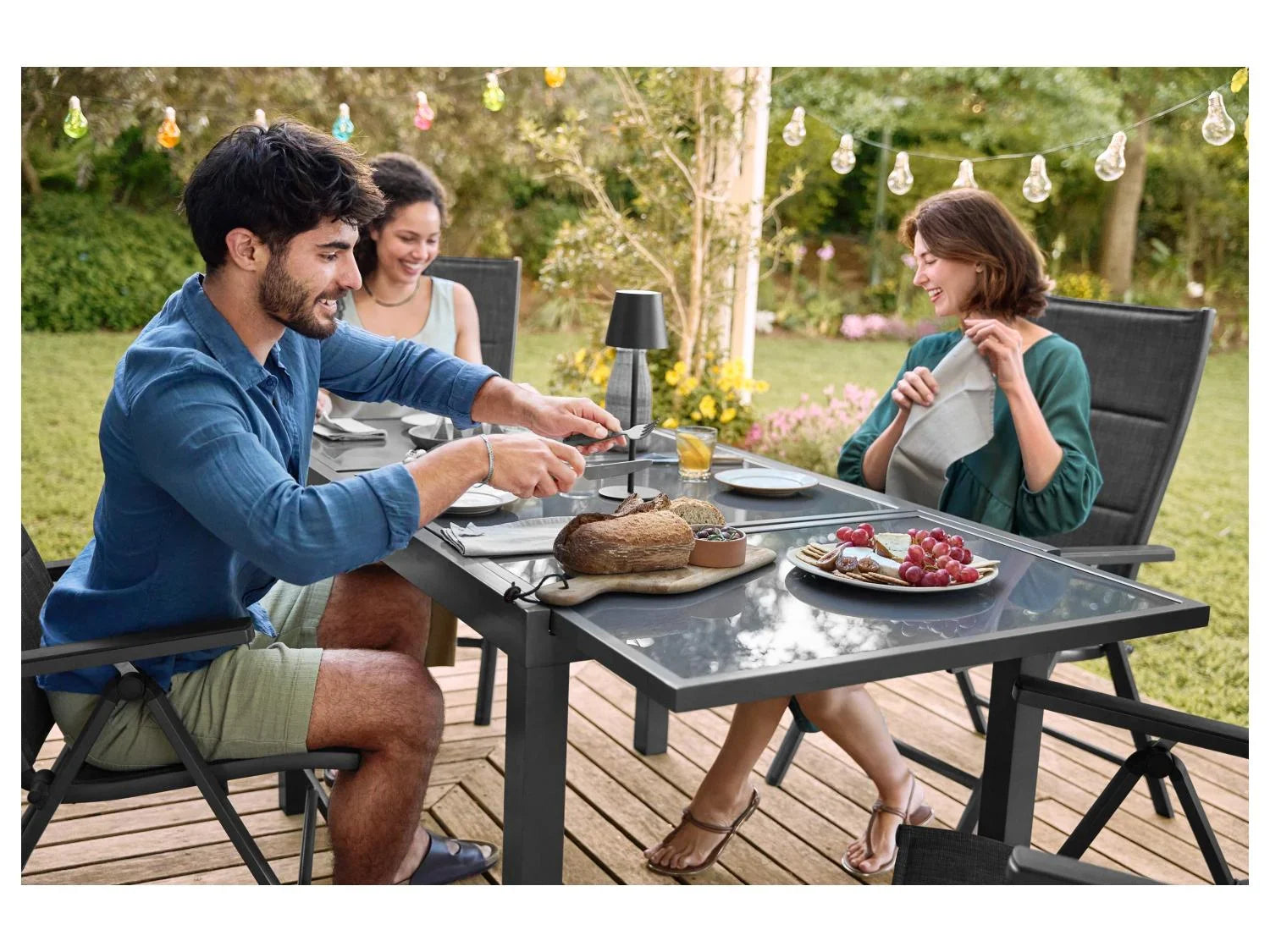 LIVARNO Table de jardin extensible Houston, gris