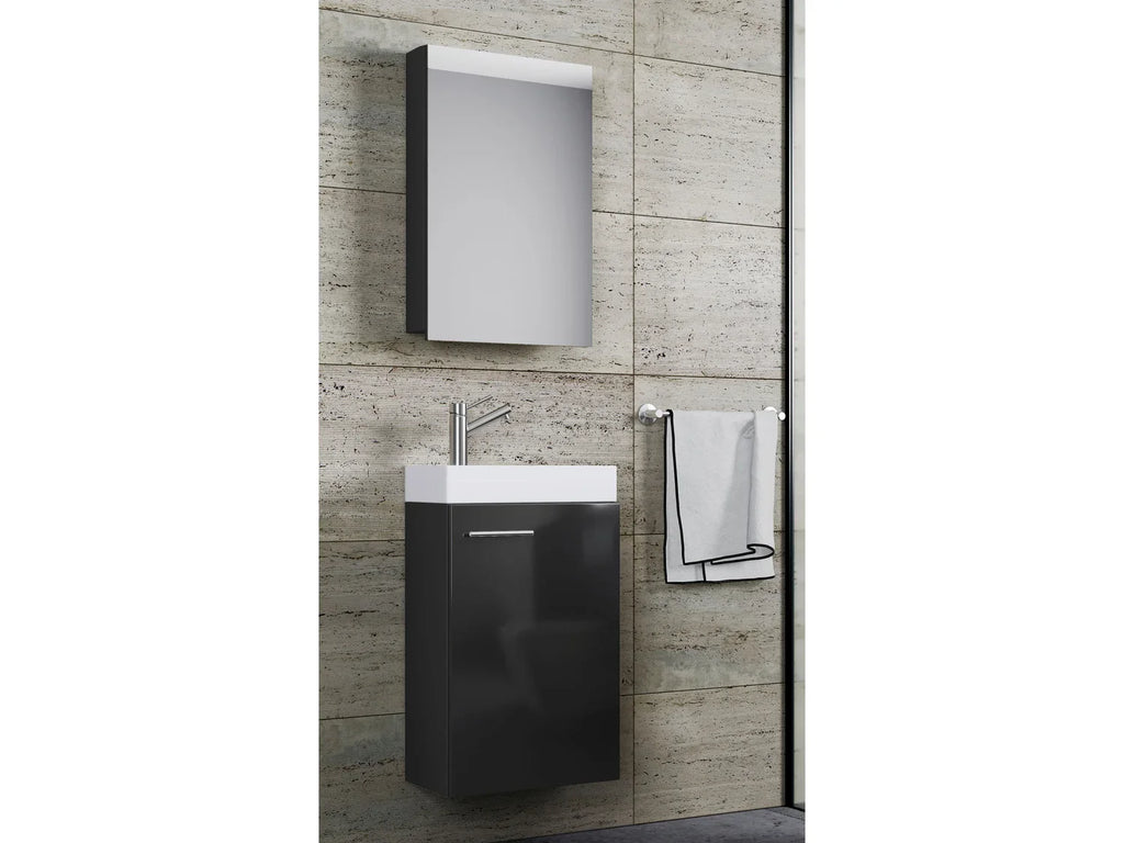 VCM Set d'armoire  glace ou miroir et meuble sous vasque avec lavabo Slito, pour salle de bain