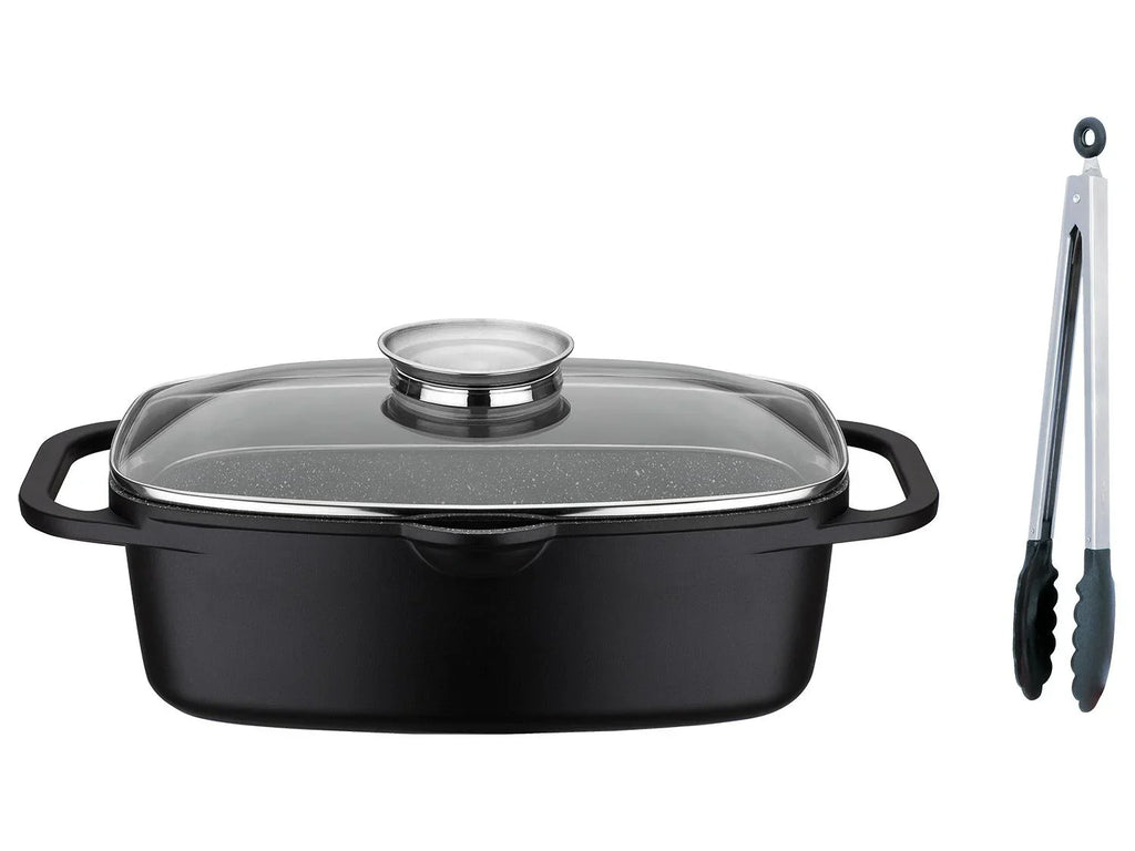 GSW Sauteuse universelle Gourmet Granit 33 x 21 cm avec pince  servir de 30 cm