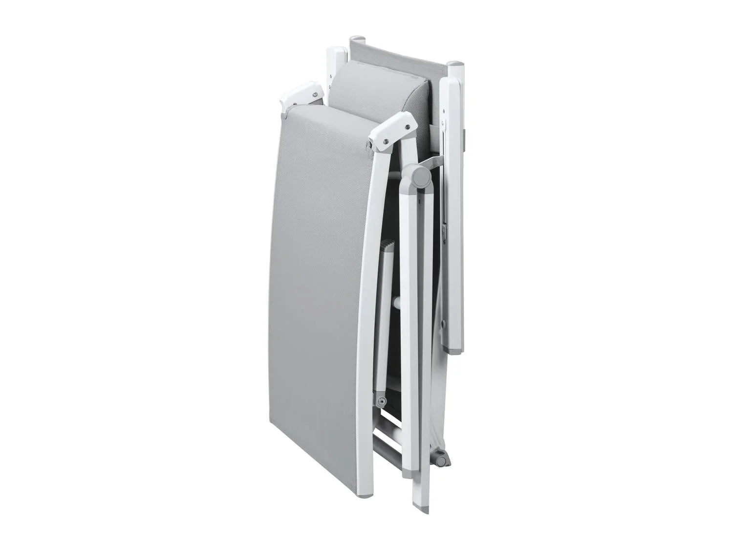 LIVARNO home Lot de 2 chaises longues en aluminium Houston, blanc/gris clair