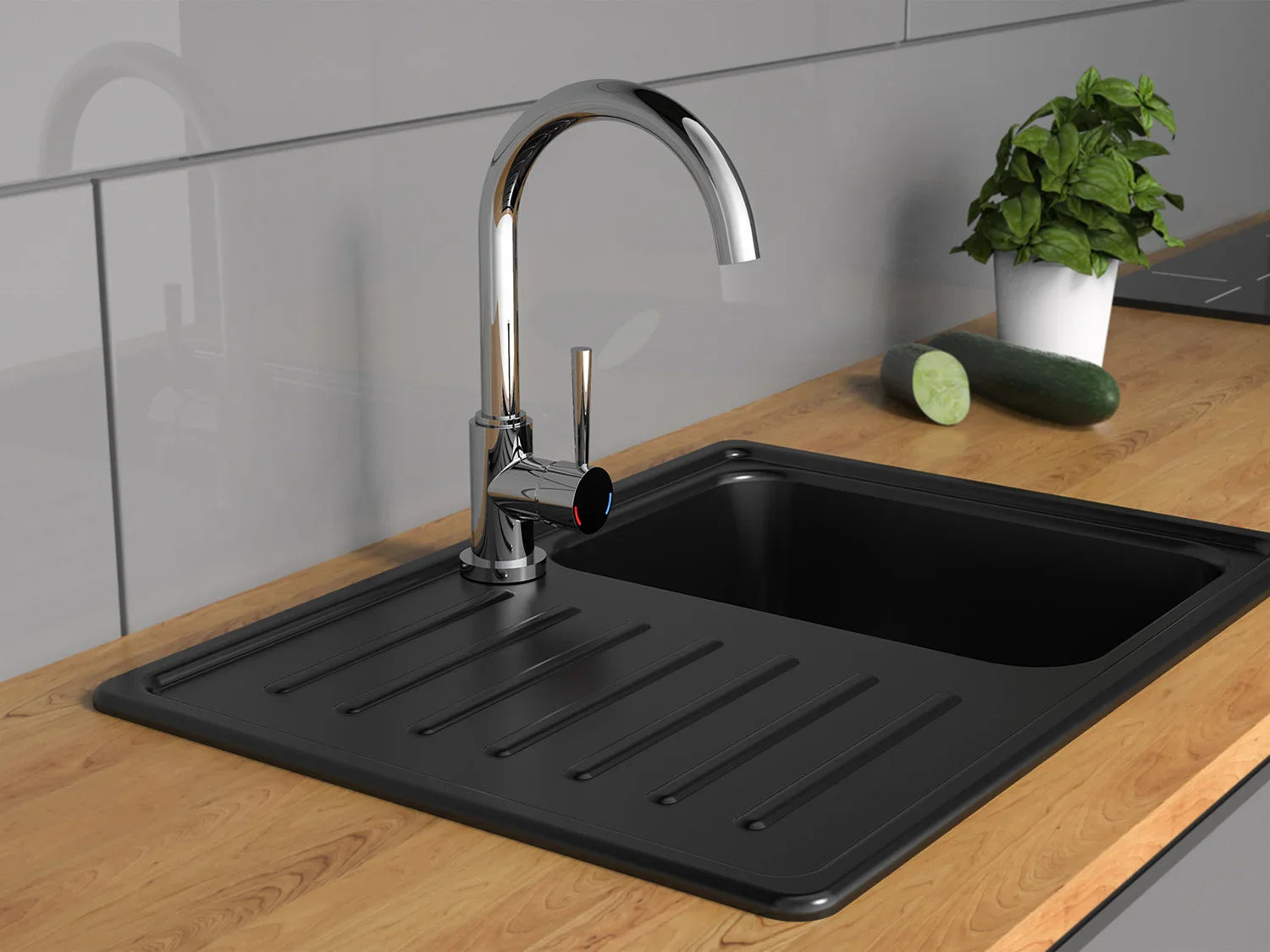 Schtte Mitigeur robinet de cuisine CORNWALL, avec bec courb