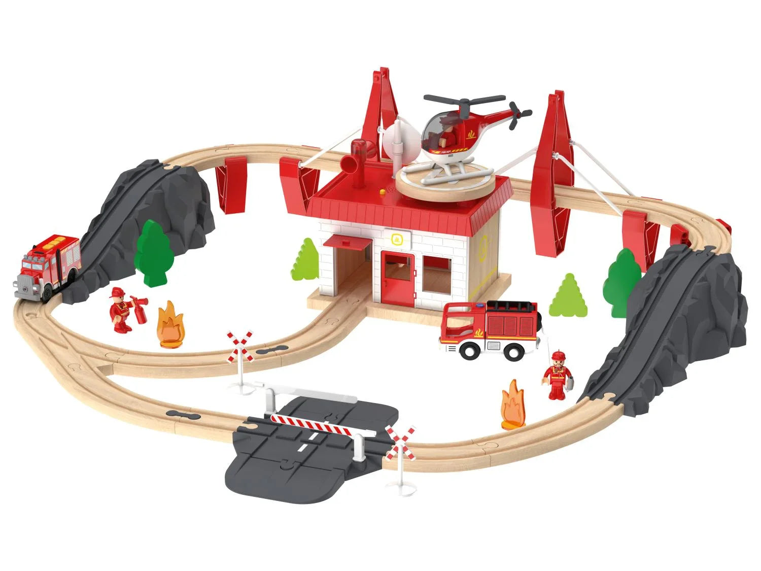 Playtive Set de chemin de fer en bois
