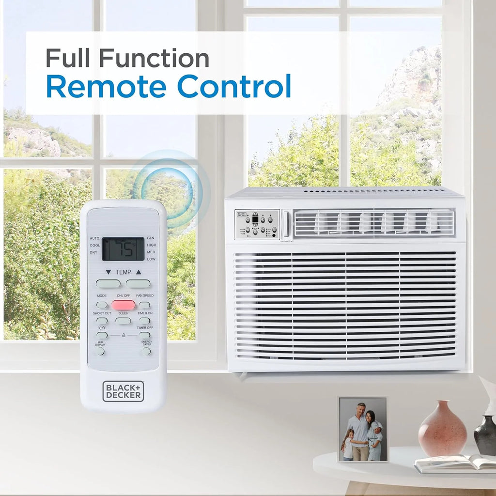 BLACK+DECKER Window Air Conditioner 5000 BTU, Cools Up to 150 Square Feet, AC Unit with Mechanical Controls, Manual Fan Only and Cool Settings, BD05MWT6, White