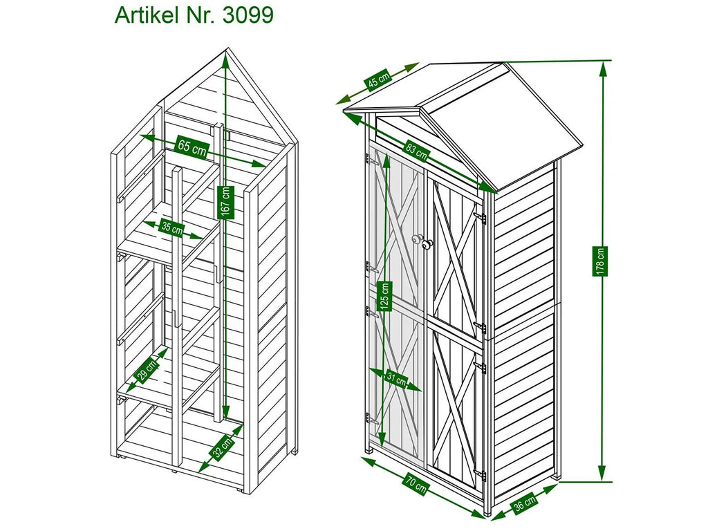 HABAU Armoire de jardin Lena, 83 x 45 x 178 cm