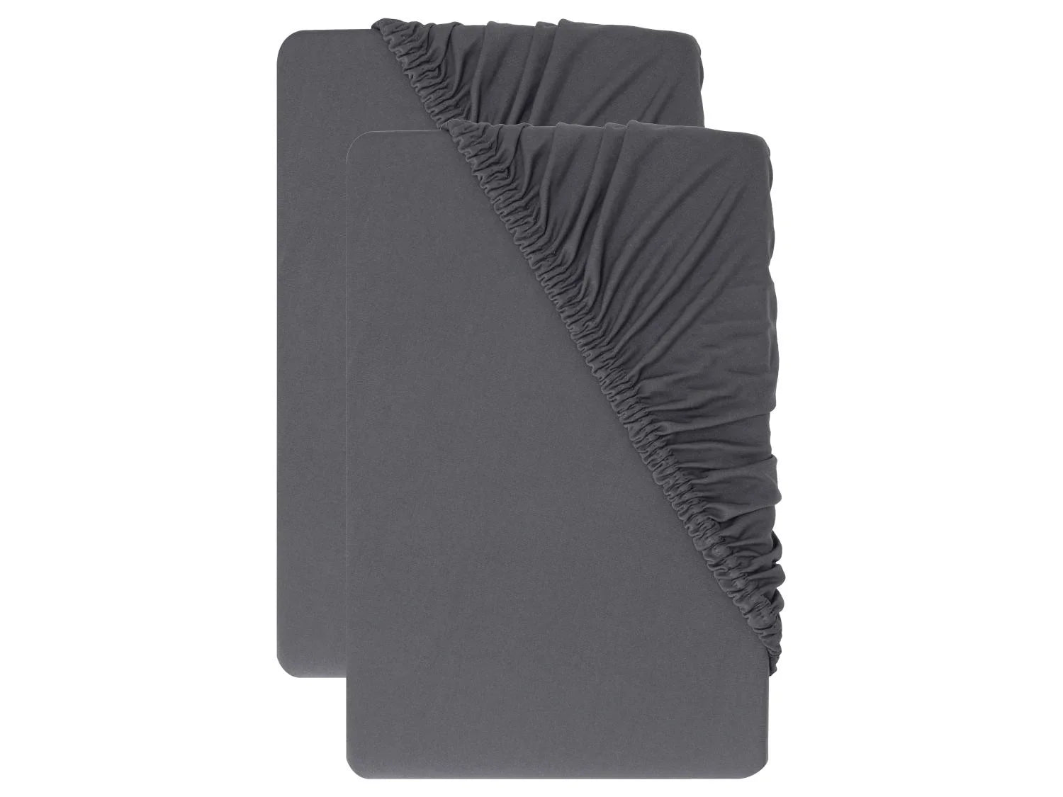 LIVARNO Lot de 2 draps-housses en jersey, 140-160 x 200 cm