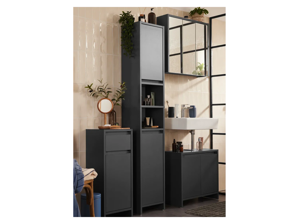 LIVARNO home Meuble sous-vasque Oslo, 60 x 55 x 28 cm, noir