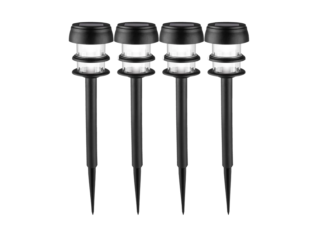 LIVARNO home Lot de 4 balises solaires  LED
