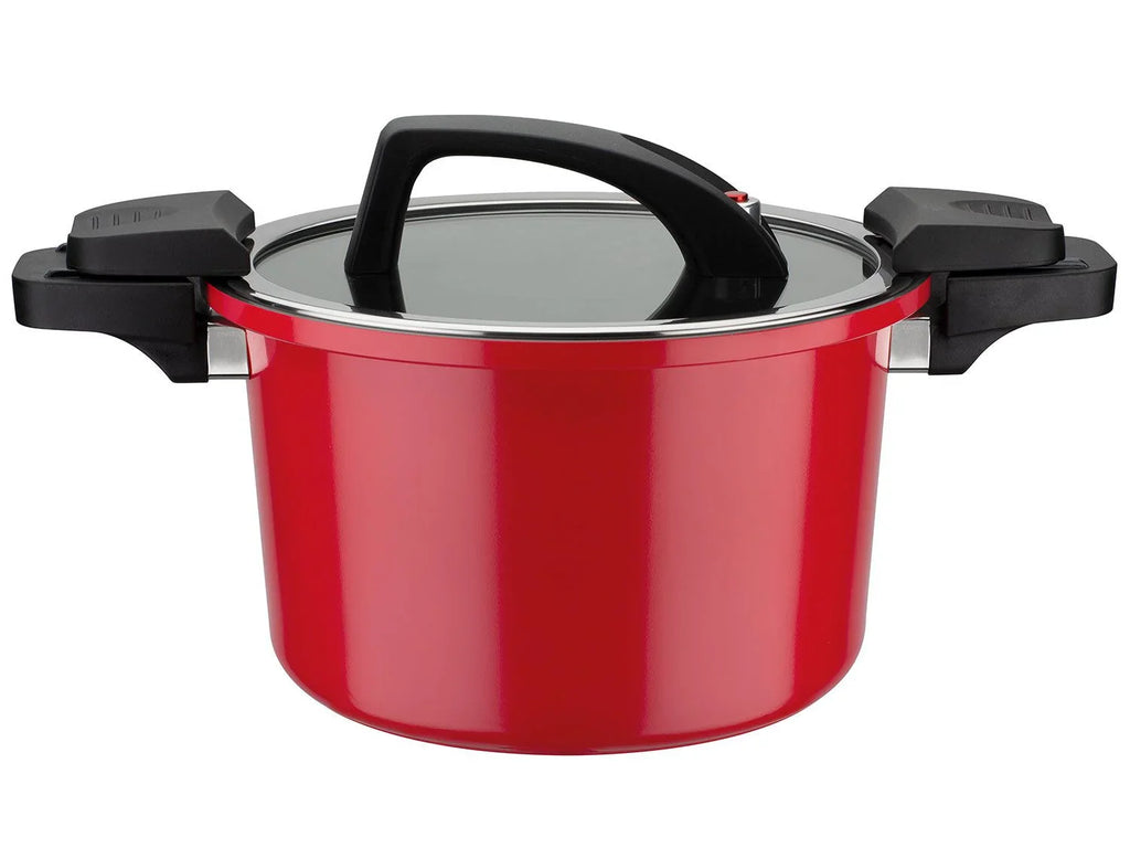 Casserole basse consommation GSW, couvercle en verre avec soupape  vapeur, en aluminium, revtement anti-adhsif