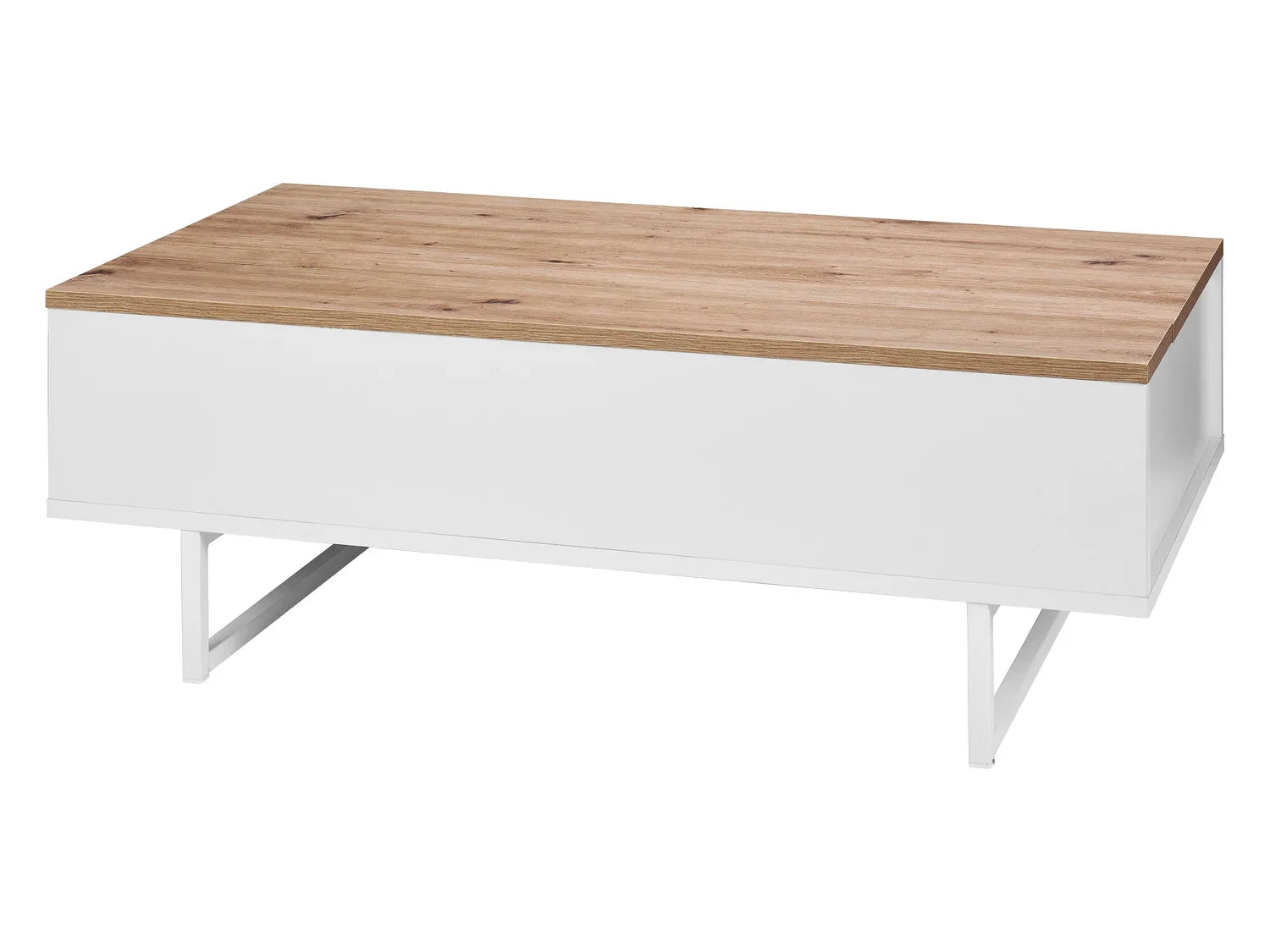 LIVARNO home Table basse Madrid, 110 x 37,5 x 58 cm, imitation chne/blanc