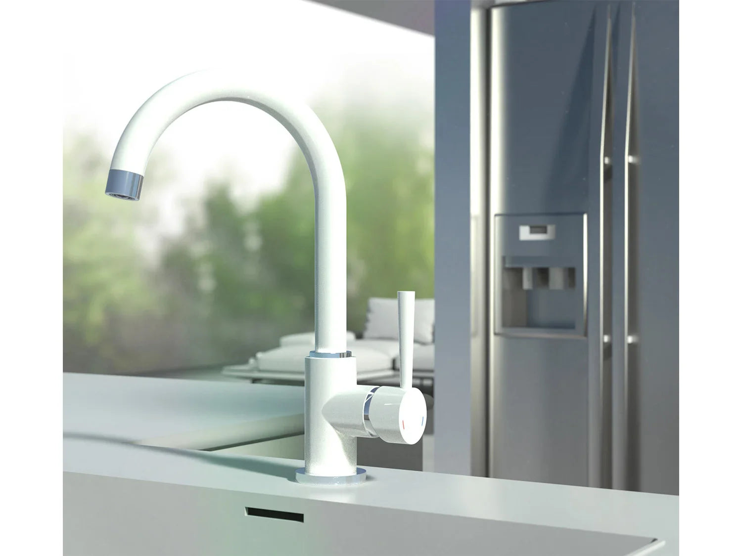 Schtte Mitigeur robinet de cuisine CORNWALL, avec bec courb