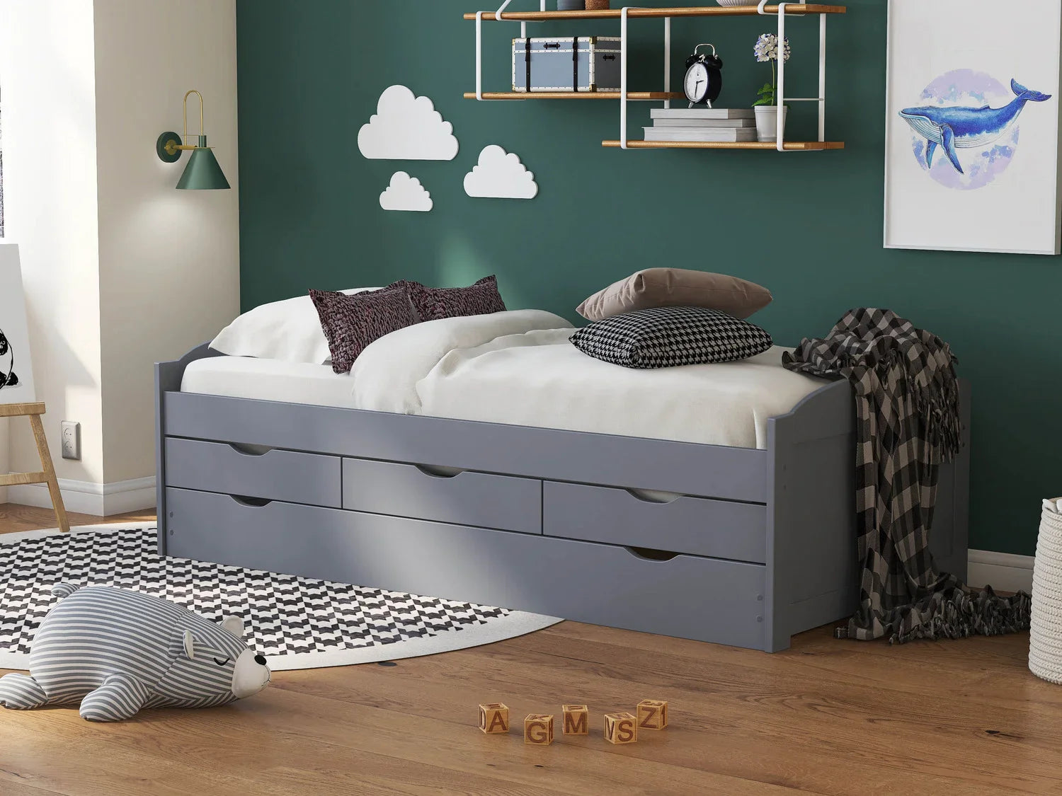 Inter Link Lit banquette 3 tiroirs, 205 x 63 x 96 cm