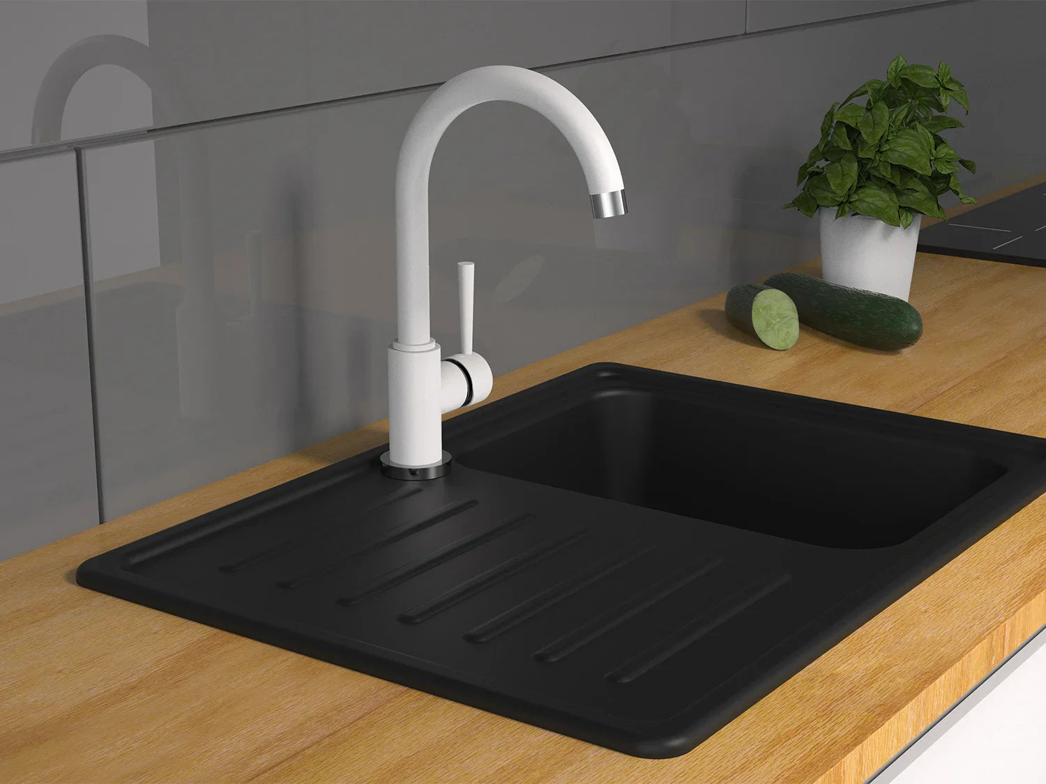 Schtte Mitigeur robinet de cuisine CORNWALL, avec bec courb