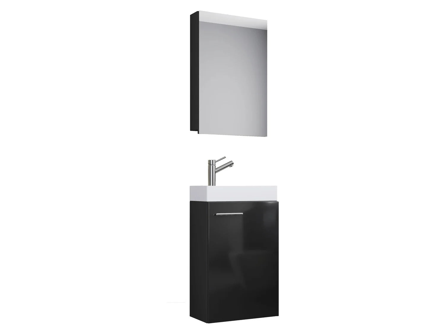 VCM Set d'armoire  glace ou miroir et meuble sous vasque avec lavabo Slito, pour salle de bain