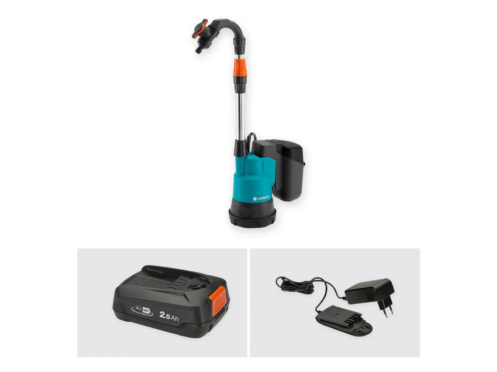 Gardena Pompe pour collecteur d'eau de pluie 2000/2 18V P4A, 2000 l/h