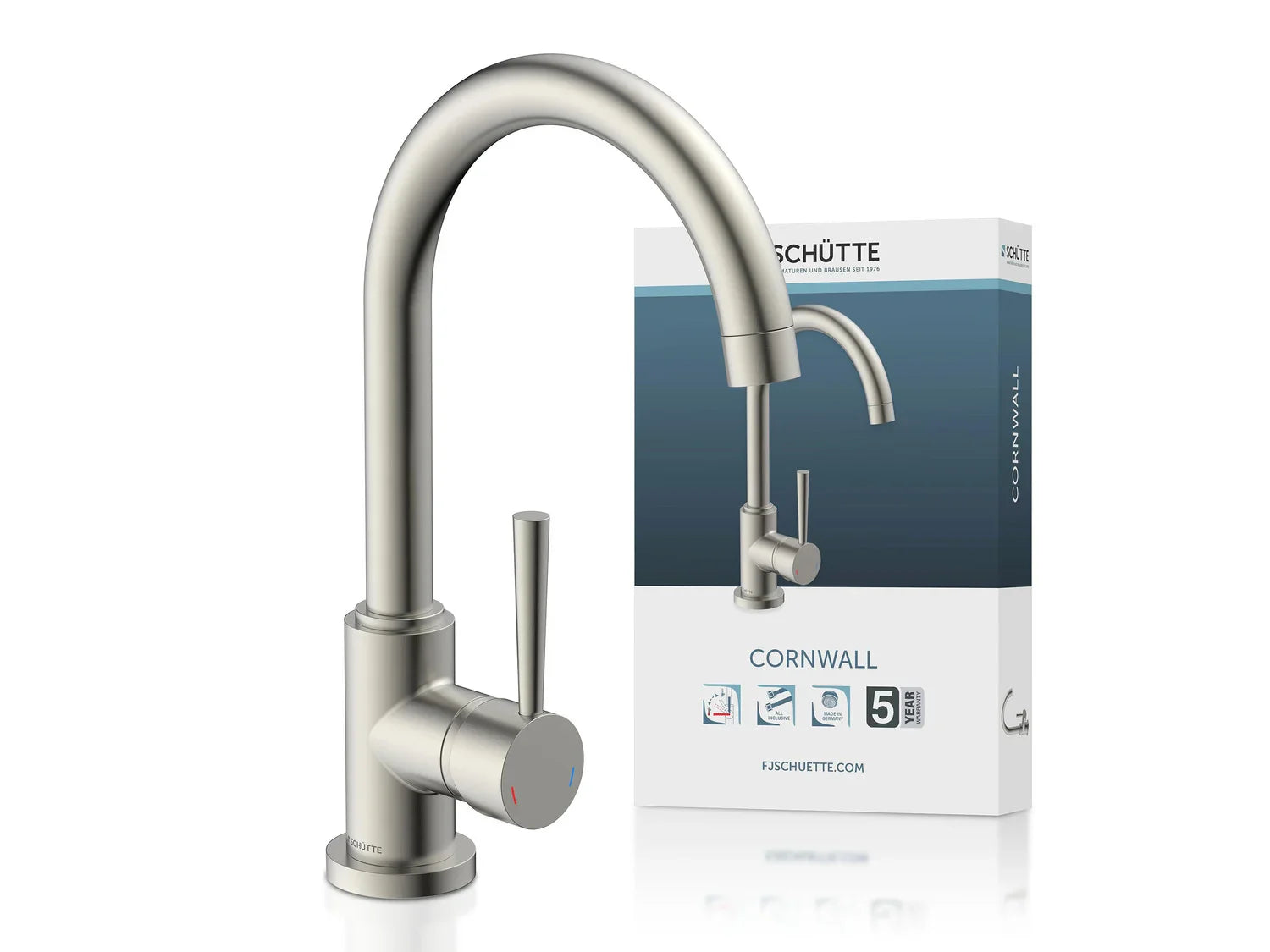 Schtte Mitigeur robinet de cuisine CORNWALL, avec bec courb