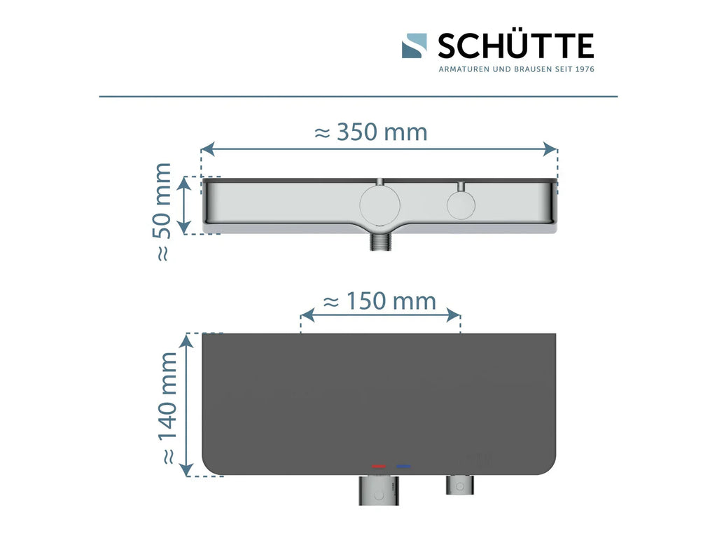 Schtte Mitigeur robinet de douche OCEAN, avec tagre en verre