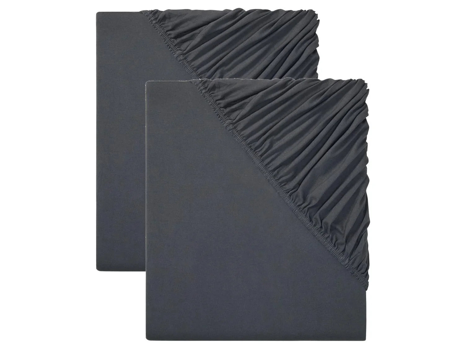 LIVARNO home Lot de 2 draps-housses en jersey, 140-160 x 200 cm