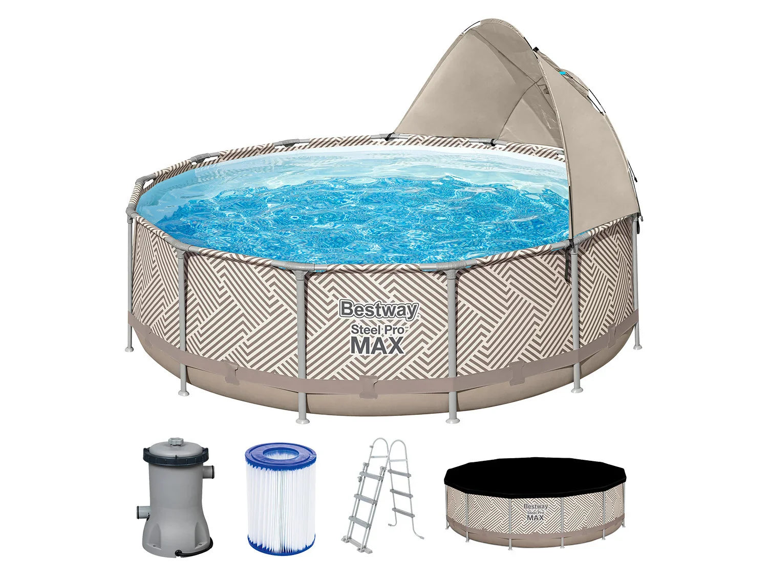 Bestway Piscine avec pompe de filtration et abri