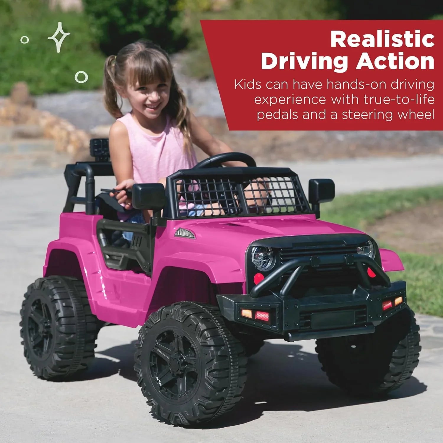 Best Choice Products 12V Kids Ride-On Truck Car with Spring Suspension and LED Lights