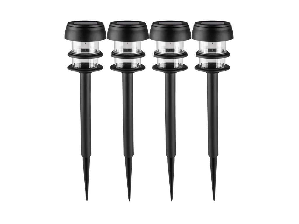 LIVARNO home Lot de 4 balises solaires  LED