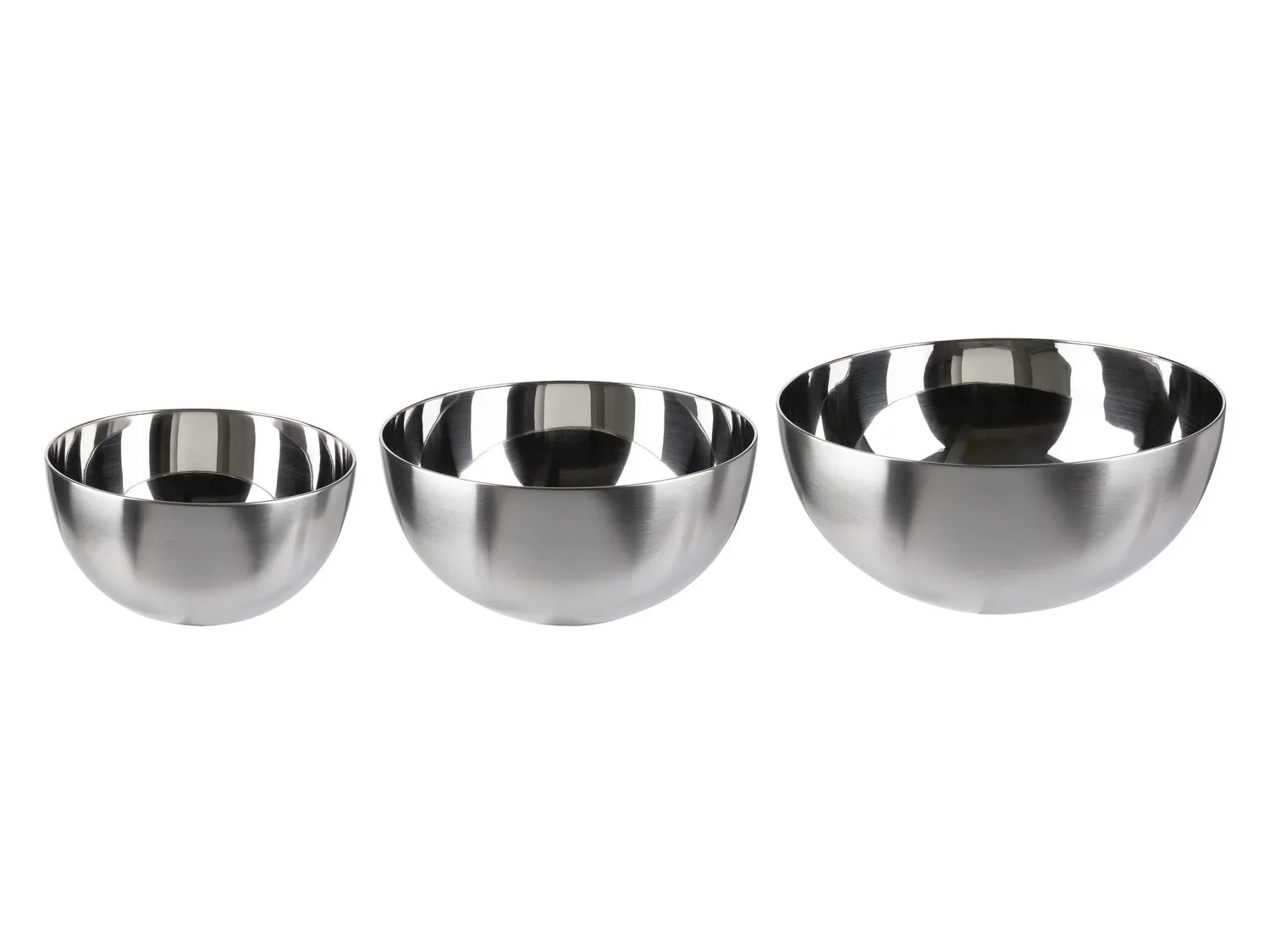 ERNESTO Set de 3 culs-de-poule en acier inoxydable
