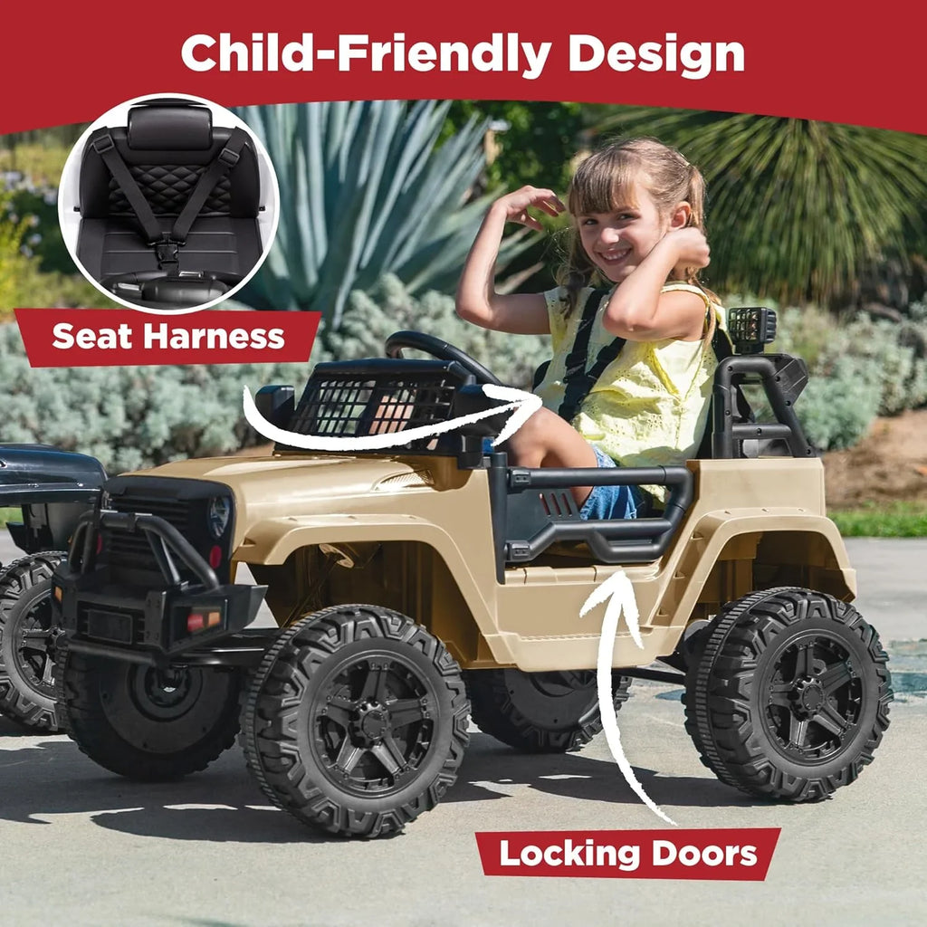 Best Choice Products 12V Kids Ride-On Truck Car with Spring Suspension and LED Lights
