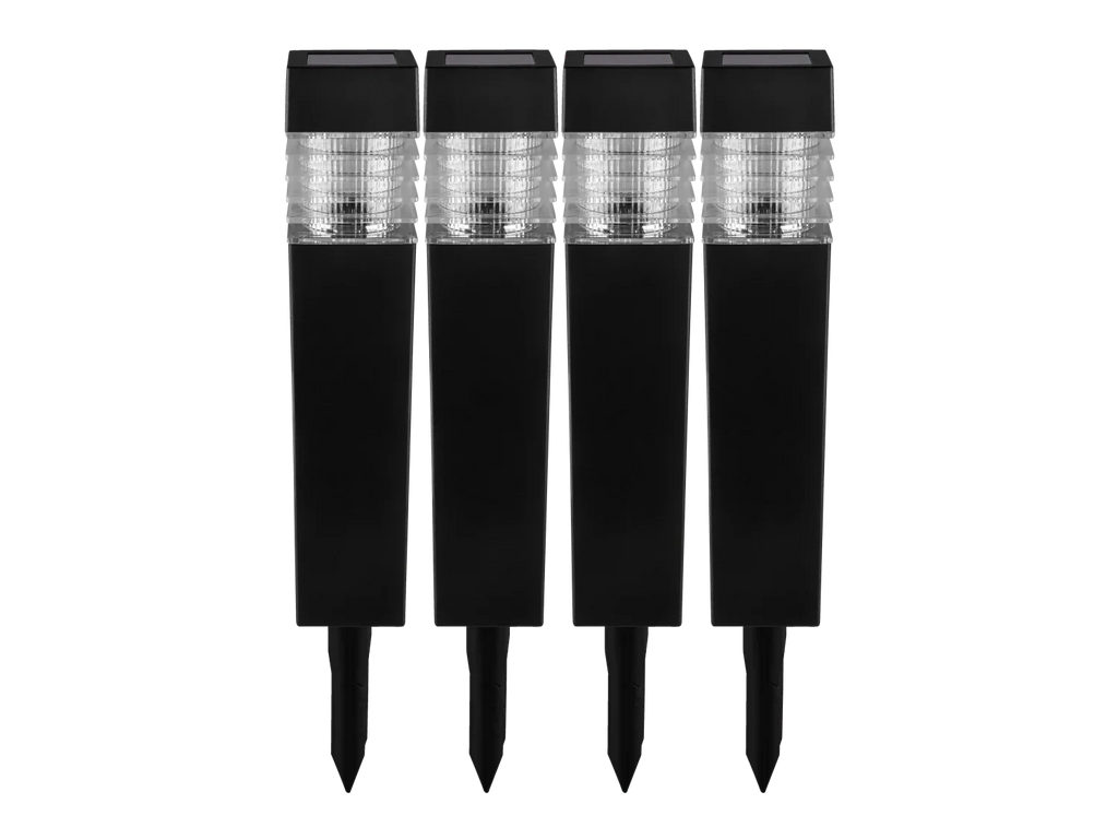 LIVARNO home Lot de 4 balises solaires  LED