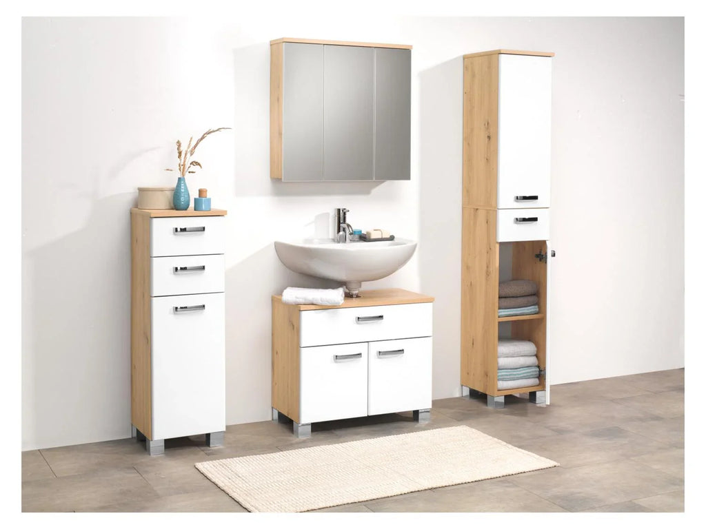 LIVARNO home Meuble sous-vasque Palermo, blanc/imitation chne