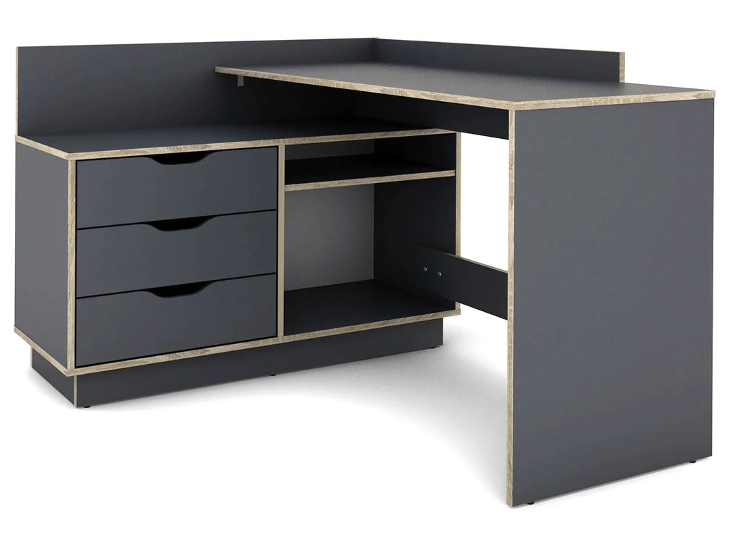 byLIVING Bureau d'angle Belfast avec compartiments, 129 x 105 x 83 cm