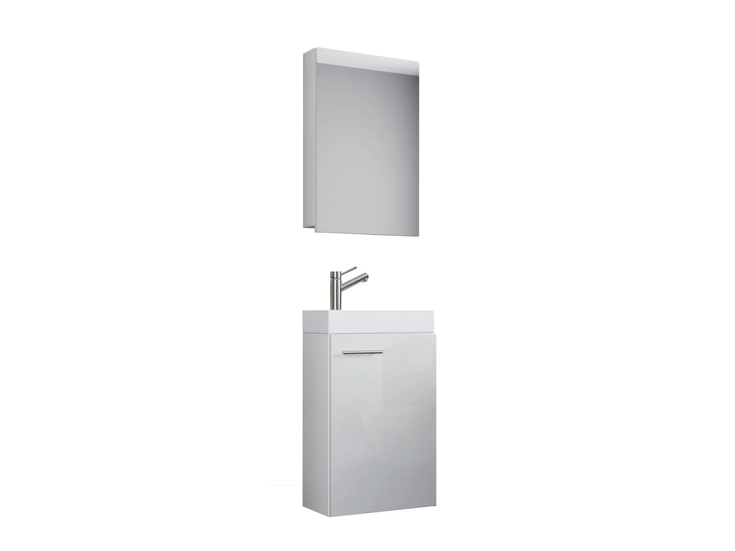 VCM Set d'armoire  glace ou miroir et meuble sous vasque avec lavabo Slito, pour salle de bain